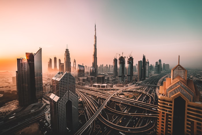 Dubai city skyline view